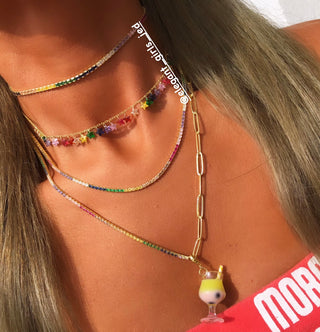 HALF FROM EACH RAINBOW & LINK NECKLACE