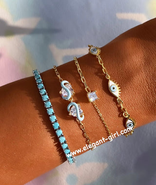 BLUE DREAM DOUBLE HEART BRACELET