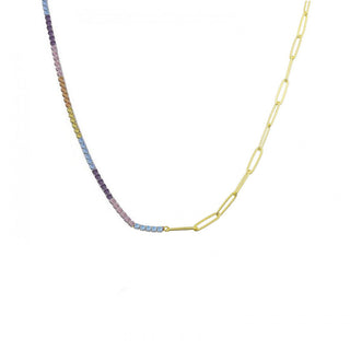 HALF FROM EACH PASTEL & LINK NECKLACE