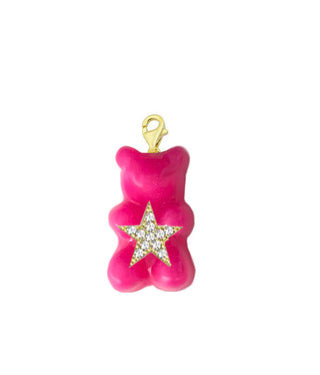 HOT PINK  STAR GUMMY BEAR CHARM