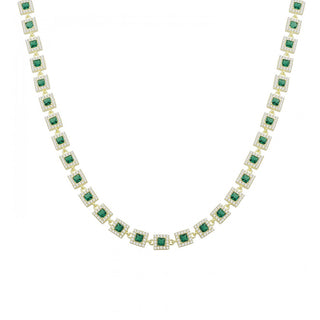 GREEN SQUARE DIAMOND FULL CHOKER
