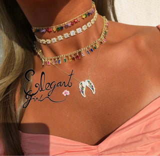 GOLD SQUARE DIAMOND FULL CHOKER