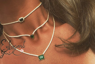 GREEN ONE HEART TENNIS CHOKER