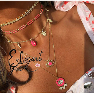NEON PINK BEACH NECKLACE - ELEGANT GIRLS