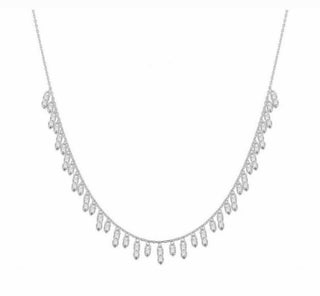 SILVER DIAMOND DROP CHOKER - ELEGANT GIRLS