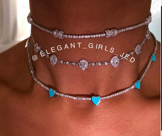 SILVER MARQUISE CHOKER - ELEGANT GIRLS