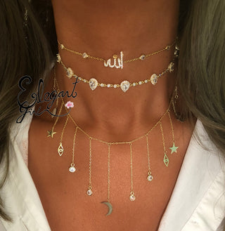 GOLD MARQUISE CHOKER - ELEGANT GIRLS