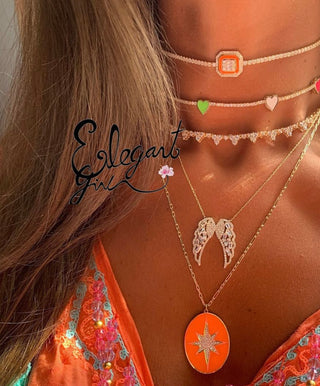 GOLD TRI DIAMOND CHOKER - ELEGANT GIRLS
