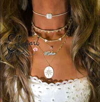 GOLD TRI DIAMOND CHOKER - ELEGANT GIRLS