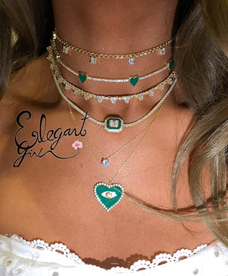 GOLD TRI DIAMOND CHOKER - ELEGANT GIRLS