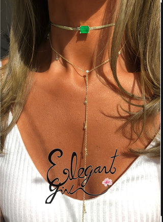 EMERALD SNAKE SKIN CHOKER - ELEGANT GIRLS