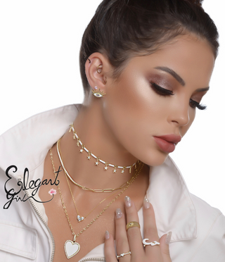 MINI HEART NECKLACE AND CHOKER - ELEGANT GIRLS