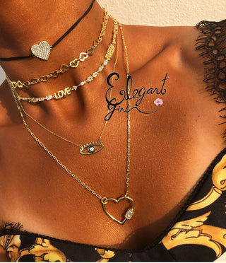 GOLD HEART CHAIN  CHOKER
