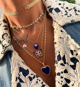 DIAMONDS DANGLING HEART CHOKER