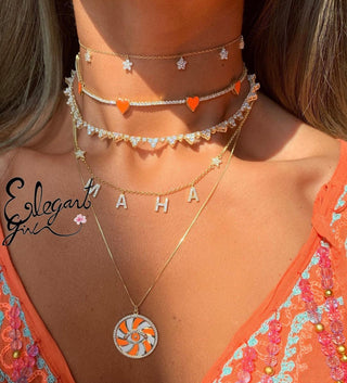 GOLD TRI DIAMOND CHOKER - ELEGANT GIRLS