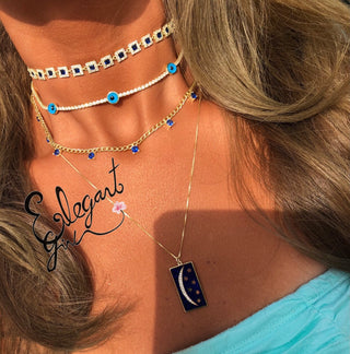 SAPPHIRE BLUE GLAMOUR CHOKER