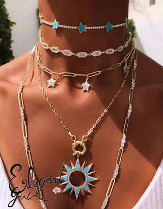 TIFFANY BLUE STARS TENNIS  CHOKER