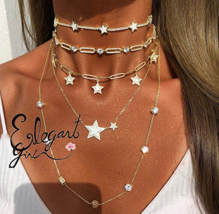 FULL DIAMOND LINK SOLITAIRE  CHOKER
