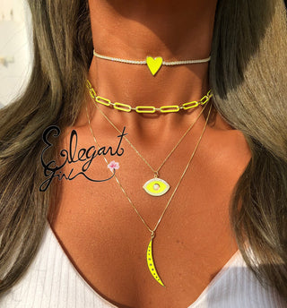 MOON ENAMEL NECKLACE