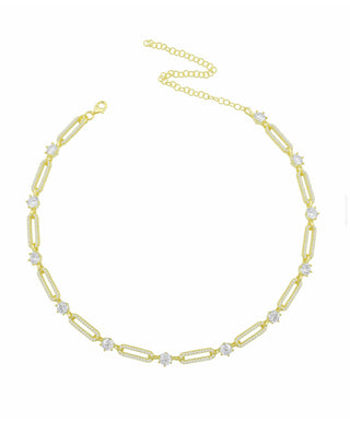 FULL DIAMOND LINK SOLITAIRE  CHOKER