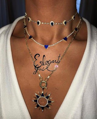 SAPPHIRE BLUE MARQUISE CHOKER - ELEGANT GIRLS