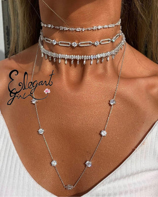 FULL DIAMOND LINK SOLITAIRE  CHOKER