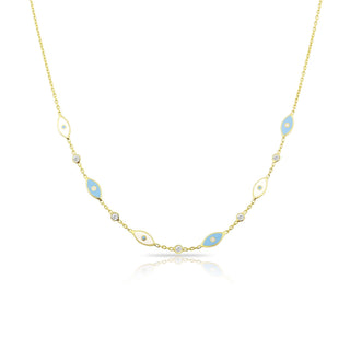 BLUE X WHITE EYES CHOKER