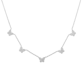 SILVER BUTTERFLY CHOKER & LONG NECKLACE - ELEGANT GIRLS