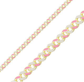 CUBAN PINK ENAMEL CHOKER - ELEGANT GIRLS