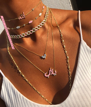 CUBAN PINK ENAMEL CHOKER - ELEGANT GIRLS