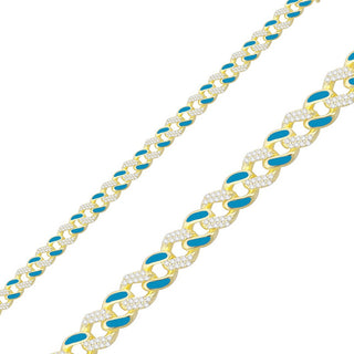 CUBAN BLUE ENAMEL CHOKER - ELEGANT GIRLS