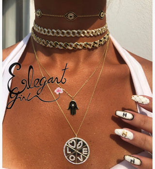 CUBAN BLACK ENAMEL CHOKER - ELEGANT GIRLS