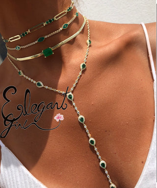 EMERALD SNAKE SKIN CHOKER - ELEGANT GIRLS