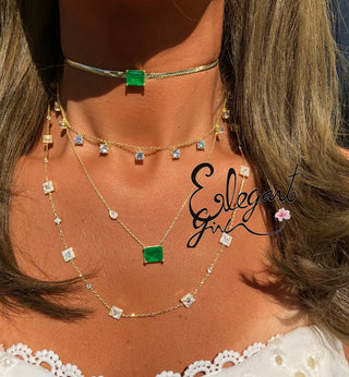 EMERALD SNAKE SKIN CHOKER - ELEGANT GIRLS