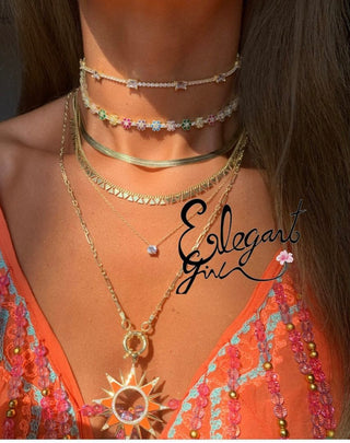 EMERALD WHITE STONE TENNIS CHOKER - ELEGANT GIRLS