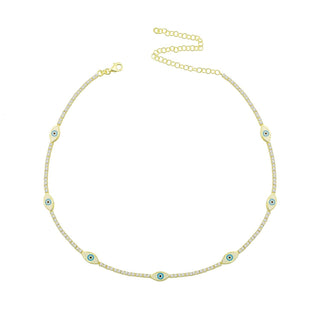 Tennis Eyes 3D choker blue