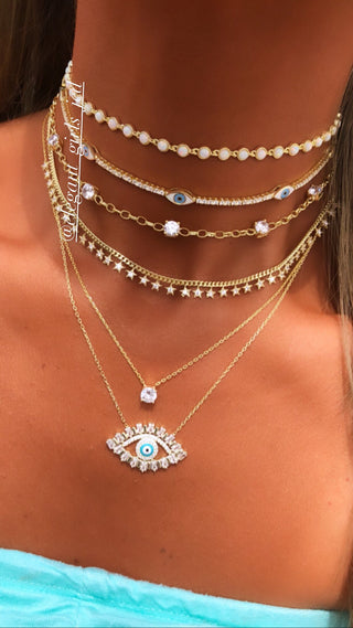 Tennis Eyes 3D choker blue