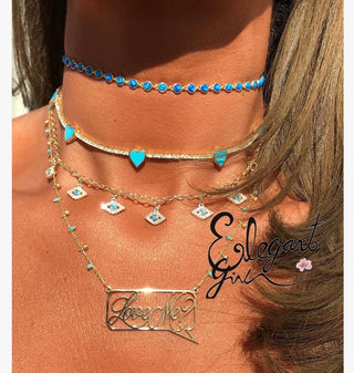 FIRE BLUE OPAL CHOKER - ELEGANT GIRLS