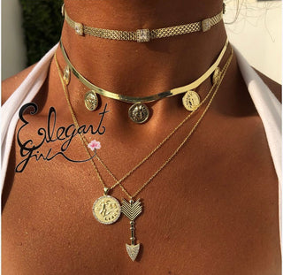 FIVE COINS SNAKE SKIN CHOKER - ELEGANT GIRLS