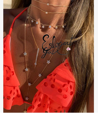 GOLD SOLITAIRE DROP CHOKER - ELEGANT GIRLS