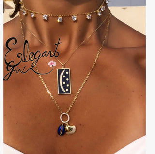 GOLD SOLITAIRE DROP CHOKER - ELEGANT GIRLS