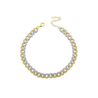 GOLD X SILVER HALF CUBAN  CHOKER - ELEGANT GIRLS