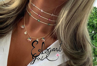 GREEN FLOWERS TENNIS CHOKER - ELEGANT GIRLS
