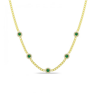 GREEN ROUND SOLITAIRE CHOKER - ELEGANT GIRLS