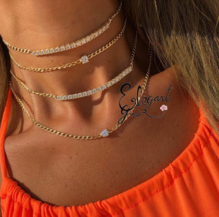 ONE LINE DIAMOND CHOKER - ELEGANT GIRLS