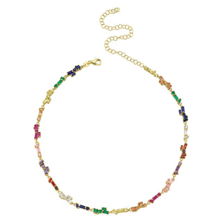 RAINBOW FIRE BAGUETTE CHOKER