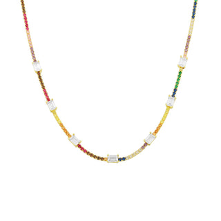 RAINBOW WITH WHITE STONES CHOKER - ELEGANT GIRLS
