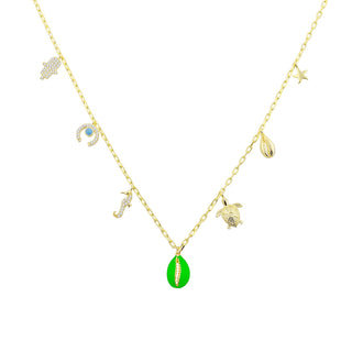 NEON GREEN BEACH NECKLACE - ELEGANT GIRLS