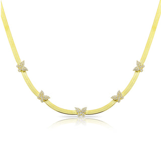 GOLD BUTTERFLY SNAKE SKIN CHOKER - ELEGANT GIRLS