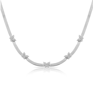 SILVER BUTTERFLY SNAKE SKIN CHOKER - ELEGANT GIRLS